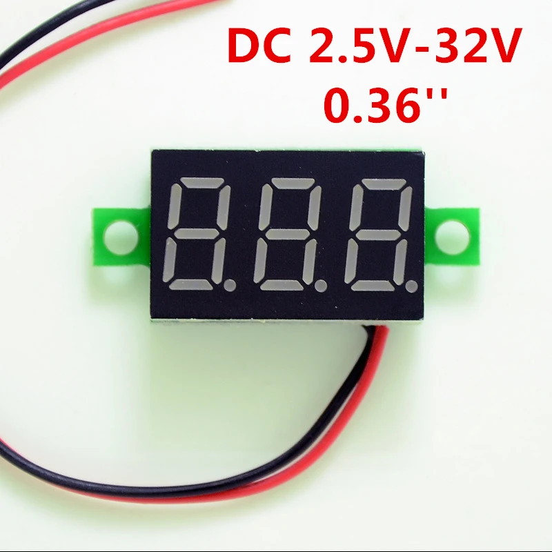 DIY Red Blue Digital LED Mini Display Module DC2.5V-32V DC0-100V Voltmeter Voltage Tester Panel Meter Gauge for Motorcycle Car