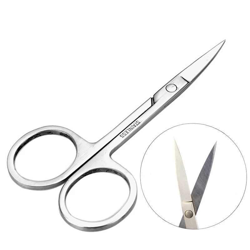 Stainless Steel Small nail tools Eyebrow Nose Hair Scissors Cut Manicure Facial Trimming Tweezer Makeup Beauty Tool