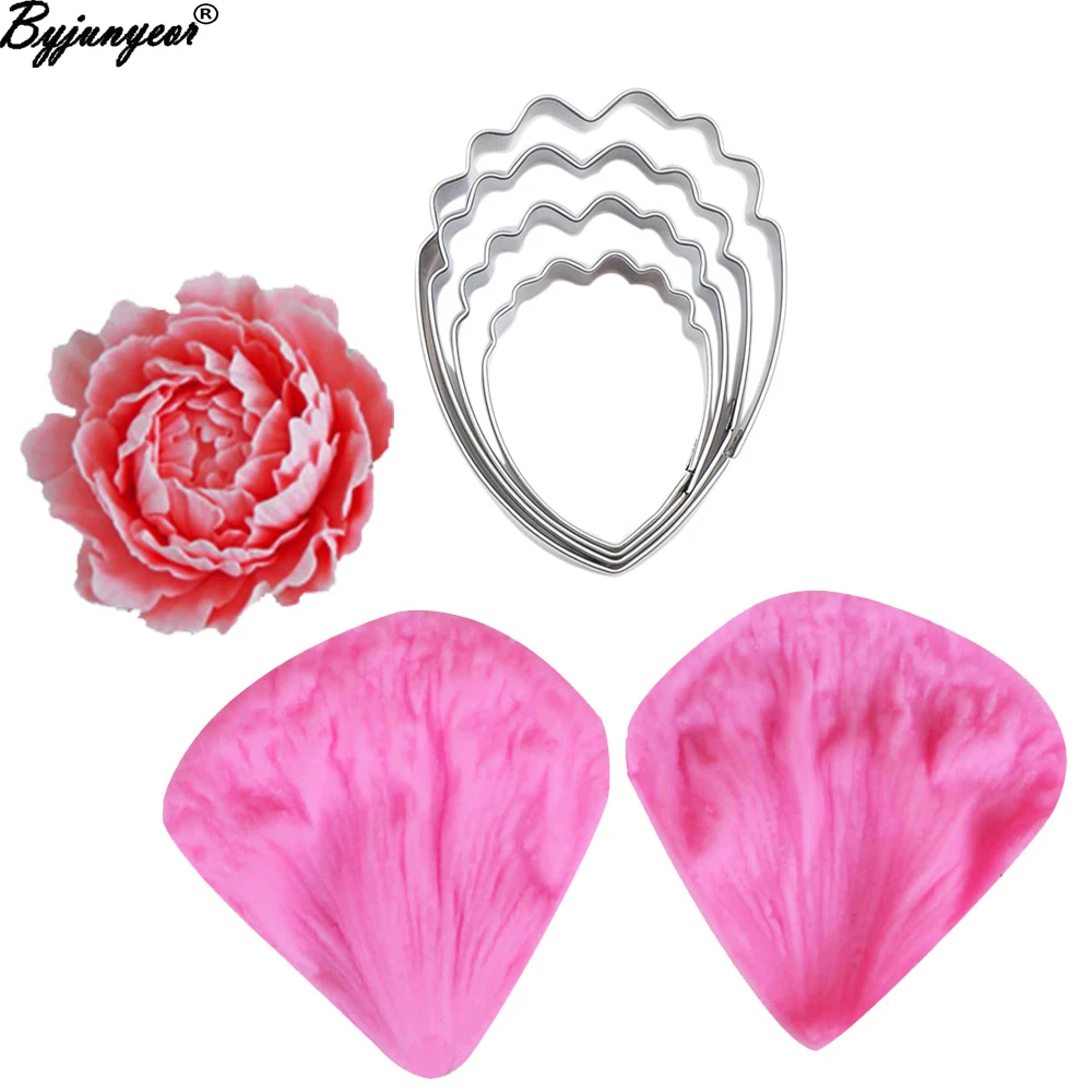 29Style Peony Flower Surgar Mold Silicone Moulds Cutter Fondant Gumpaste Clay Flower Bakeware Baking Cake Decorating Tools CS157