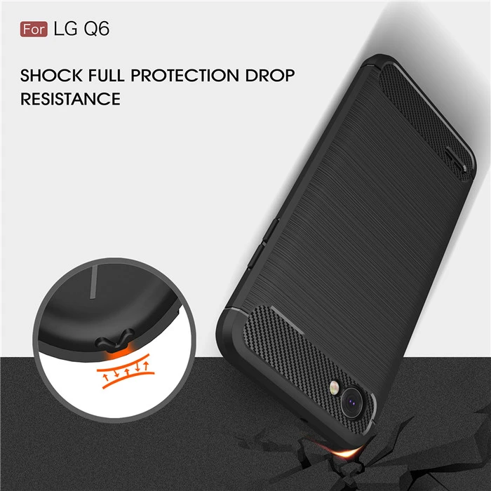 For LG Q6 Alpha Q6A M700 Q7 case Carbon Fiber Soft TPU Drawing Phone Case Back Cover For LG Q6 Q7 Slim Armor Soft Silicone Bag