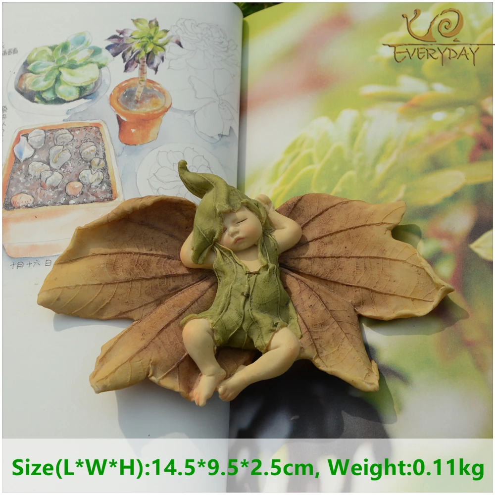 Everyday Collection Angel Figurine Miniature Fairy Garden Ornament Leaf baby Christmas tree Decoration for Home Child Gift