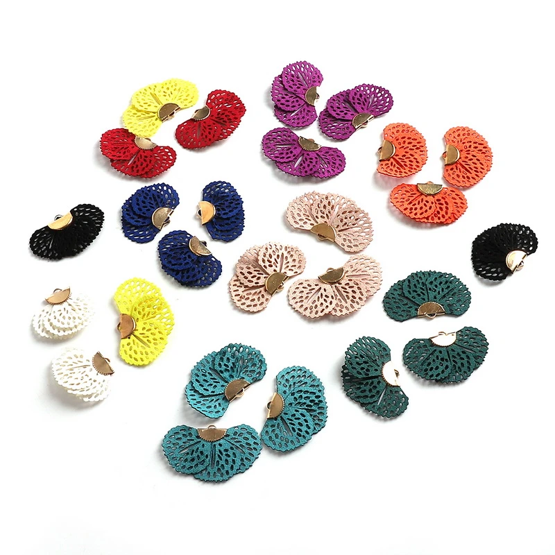 10pcs Velvet Flower Floral Tassel Charms Pendants 25x45mm with Hole 10 Colors for Earrings Necklace DIY Jewelry Makings