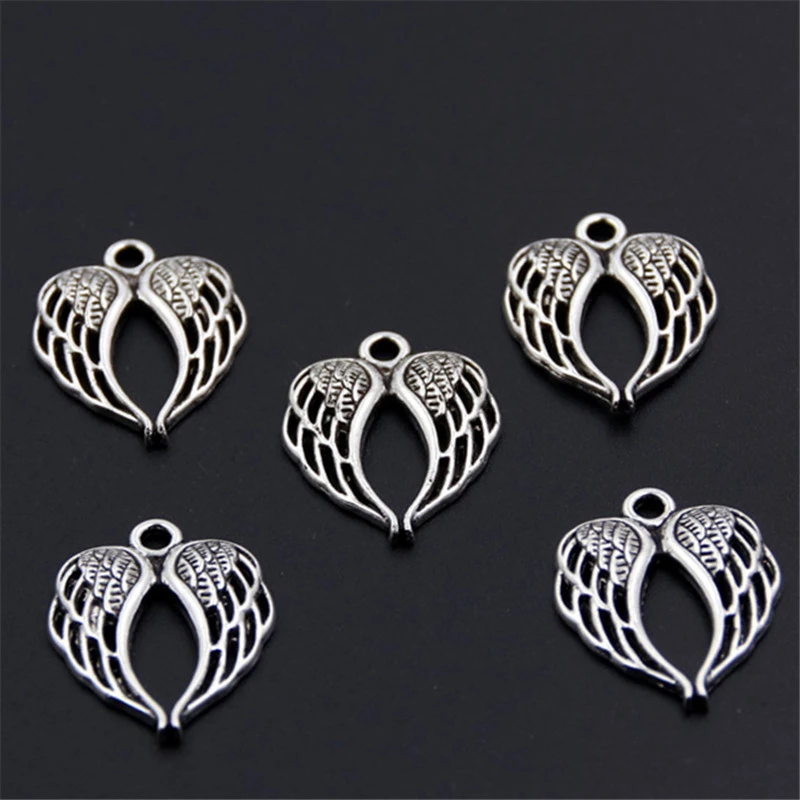 30pcs Supernatural Castiel Angel Wing Charm Pendants Open Wings Charm Jewelry Fun Gift A2162