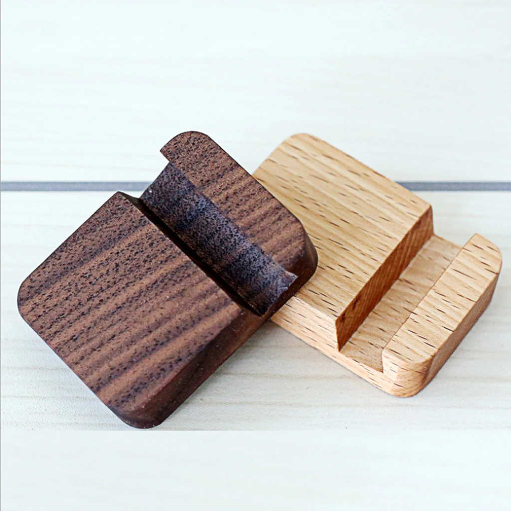 Universal Solid Wood Cell Phone Desk Stand Holder for Mobile Phone Tablet PC E-reader, .2x5.8x1.5cm