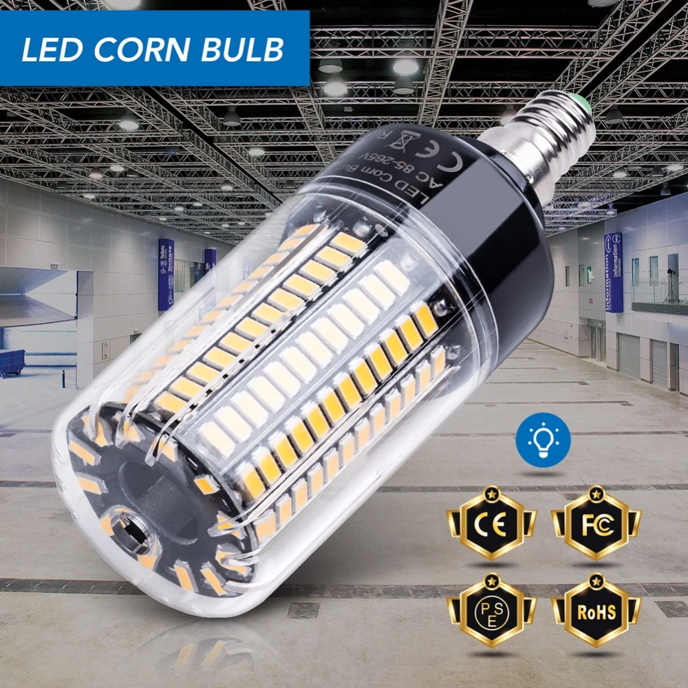 E14 Corn Bulb E27 LED Lamps 220V B22 High Power 28 40 72 108 132 156 189leds Lights SMD 5736 Lampada Led 110V No Flicker 85-265V