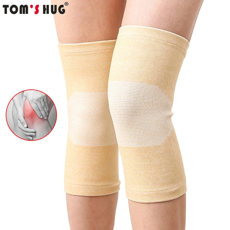 1 Pcs Thin Knee Brace Support Pads Elasticated KneePads Tom's HUG Leg Arthritis Injury Bandage Sleeve Charcoal Knitted Knee