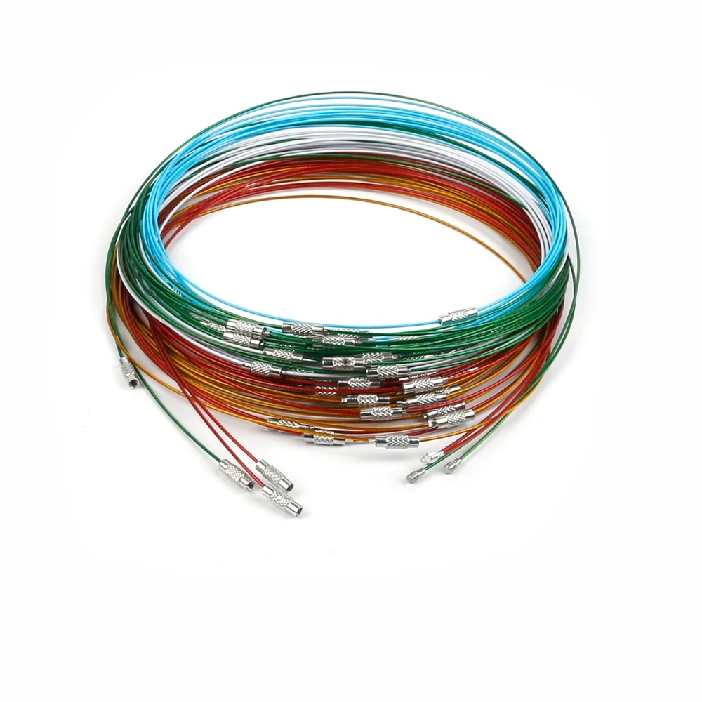 Mix Colors 10pcs/lot 46cm Stainless Steel Necklace Wire Cord For DIY Craft Jewelry Roughness 1MM Women Choker Necklace