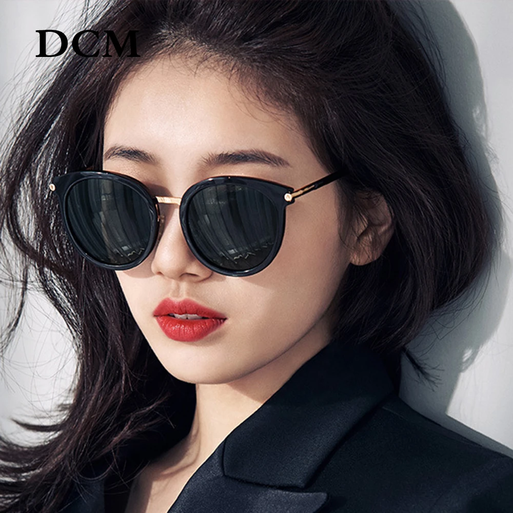 DCM Round Vintage Sunglasses Women Men Fashion Mirror Sun Glasses Female Shades Retro Eyewear Oculos De Sol UV400
