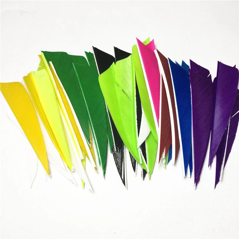 50Pcs 3 Inch Shield Turkey Feather 12 Colour High Quality Real Feather Arrow Feathers Vanes Archery Sports and Entertainment