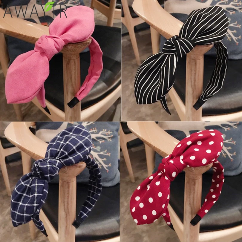 Fashion Lady Fabric Big Ribbon Hair Hoop Bands Girls Bow Wide Headband Ornaments Hairbands For Women Hair Accessories Headdredss