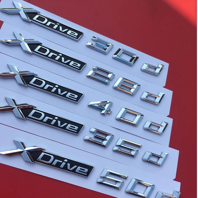 2pcs Car Styling 3D ABS Sdrive Xdrive 20d 25d 28d 30d 35d 40d 45d 48d 50d Badge Emblem Sticker For X3 E83 F25 X4 F26 X5 E70
