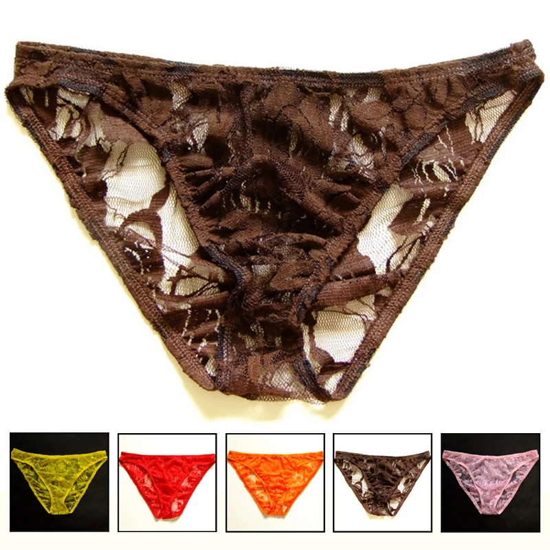 2019 new hot Lace Briefs Mens Sexy Roses Underwear Men Penis Cuecas Low waist Masculina Sissy Underwear jockstrap mens briefs