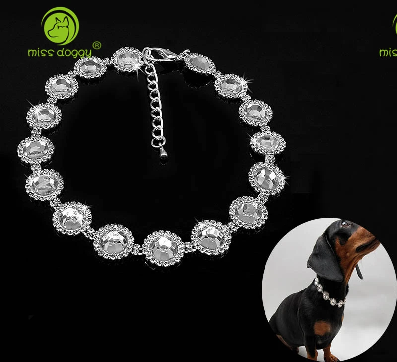 Crystal Rhinestone Pet Cat Necklace Delicate Bling Cat Collar Shiny Neckerchief For Wedding Accessories Pet Products