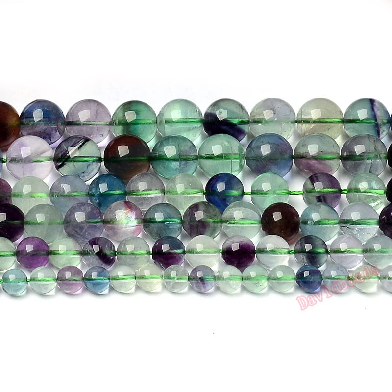 Factory price Natural Stone Colorful Fluorite Round Loose Beads 16