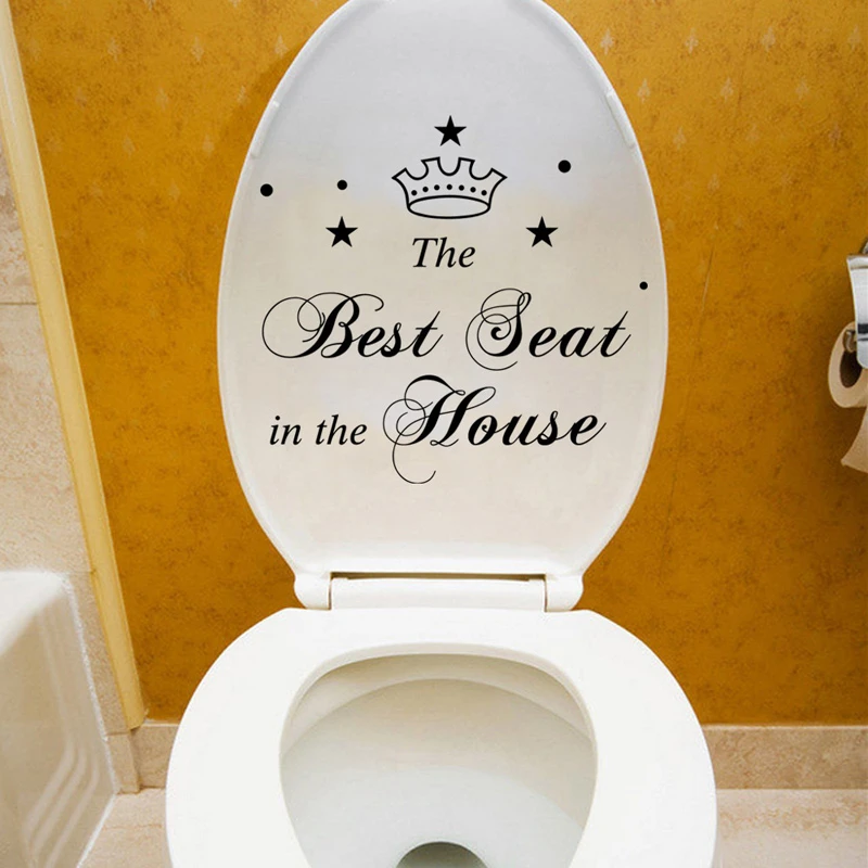 Best Seat in the House characters Crown Toilet Stickers Bathroom Home Decoration Vinyl art Decals Funny waterproof wall sticker