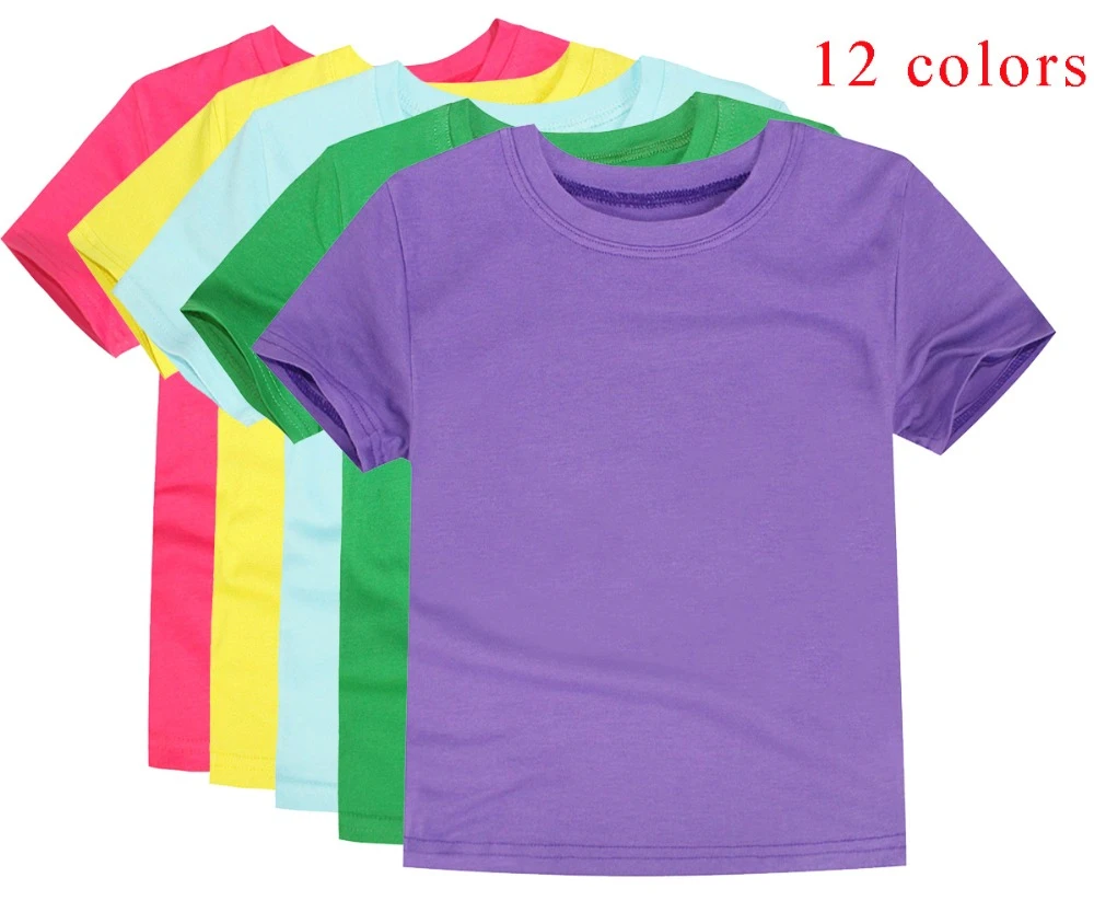 Boys T Shirts Girls Plain Tops Children Short Sleeve Cotton Blanket T-shirts Team Clothes OEM ODM Tees Baby Clothes