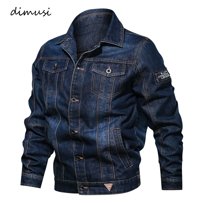 DIMUSI Spring Mens Denim Jacket Trendy Fashion Ripped Denim Jacket Mens Jean Jackets Male Bomber Windbreaker Cowboy Coats 6XL