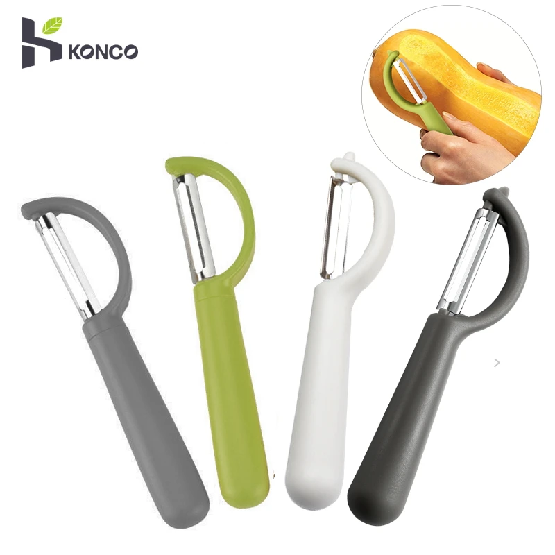 Konco Fruit Vegetable Peeler,1/2pcs Stainless Steel Ultra Sharp Julienne Peeler with Ergonomic Silicone Handle, Kitchen Tools