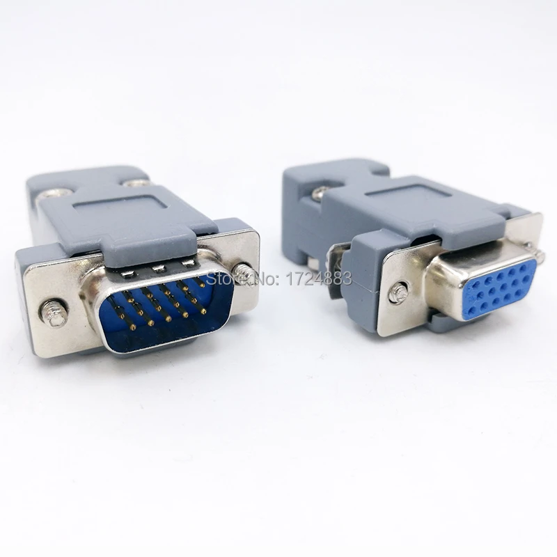 DB15 connector VGA Plug D type 15 pin hole port socket adapter female&Male Screw installation + shell DP15