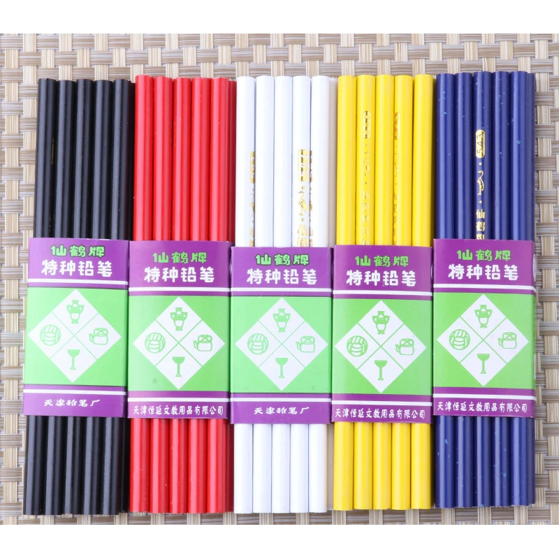 Industrial grade special quality pencil pen 10pcs/pack black / red/ yellow/white/purple leather , plastic , porcelain, metal,etc