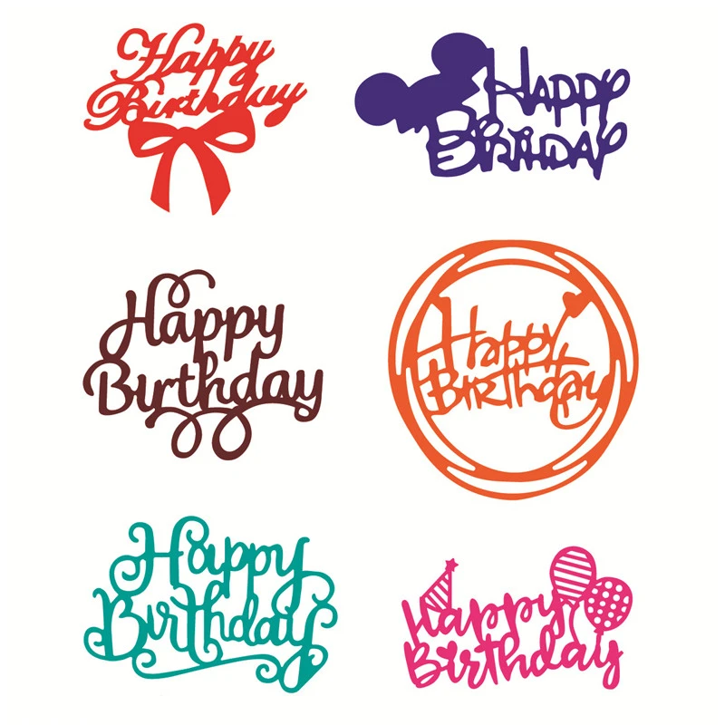 Happy Birthday Words Metal Cutting Dies Stencil for DIY Scrapbooking Photo Album Embossing Paper Cards Crafts Diecuts New 2019