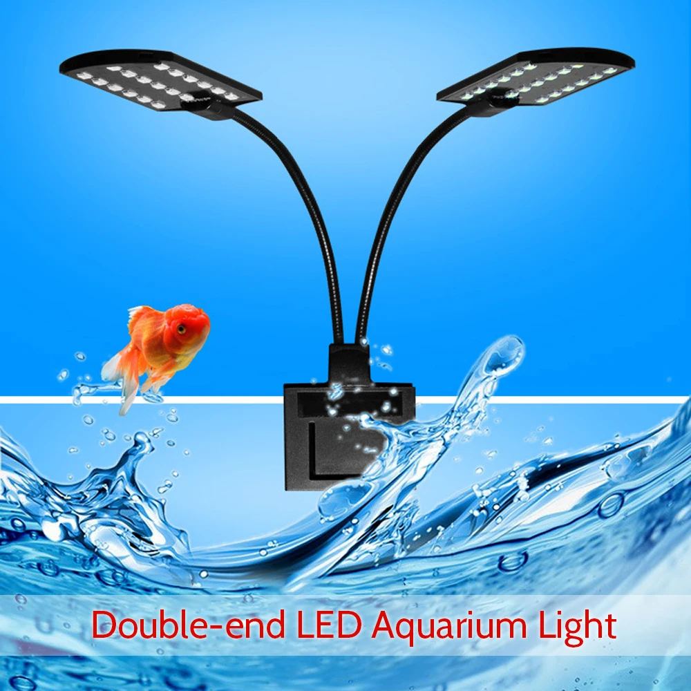 AC220V 10W 32 LED Dual-end Aquarium Light Fish Jar Lamp Flexible Bendable Illumination Angle White Portable For Fish Tanks