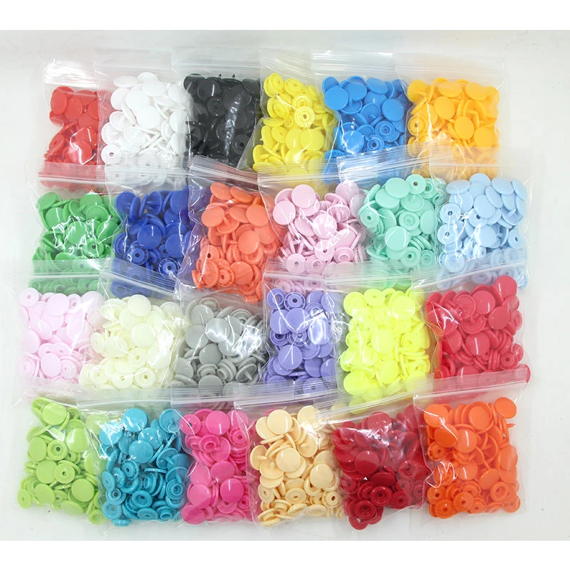 20 Sets KAM T5 12MM Round Plastic Snaps Button Fasteners Quilt Cover Sheet Button Garment Accessories For Baby Clothes Clips