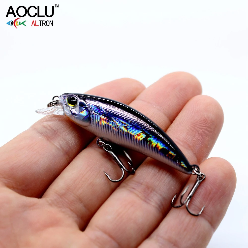 AOCLU wobblers Jerkbait 8 Colors 5cm 4.0g Hard Bait Small Minnow Crank Fishing lures Bass Fresh Salt water tackle sinking lure