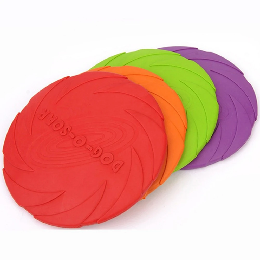 Hot Environmental Protection Silica Gel Soft Pet Flying Discs Dog Toys Saucer Big Or Small Dog Toys Pet Shop Diameter 15 18 22CM
