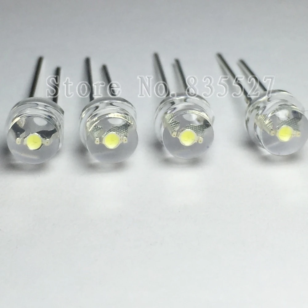 100pcs/lot 5MM F5 pure white 1600 - 2000MCD straw hat lamp beads super bright LED Light-emitting diodes (leds) for DIY lights