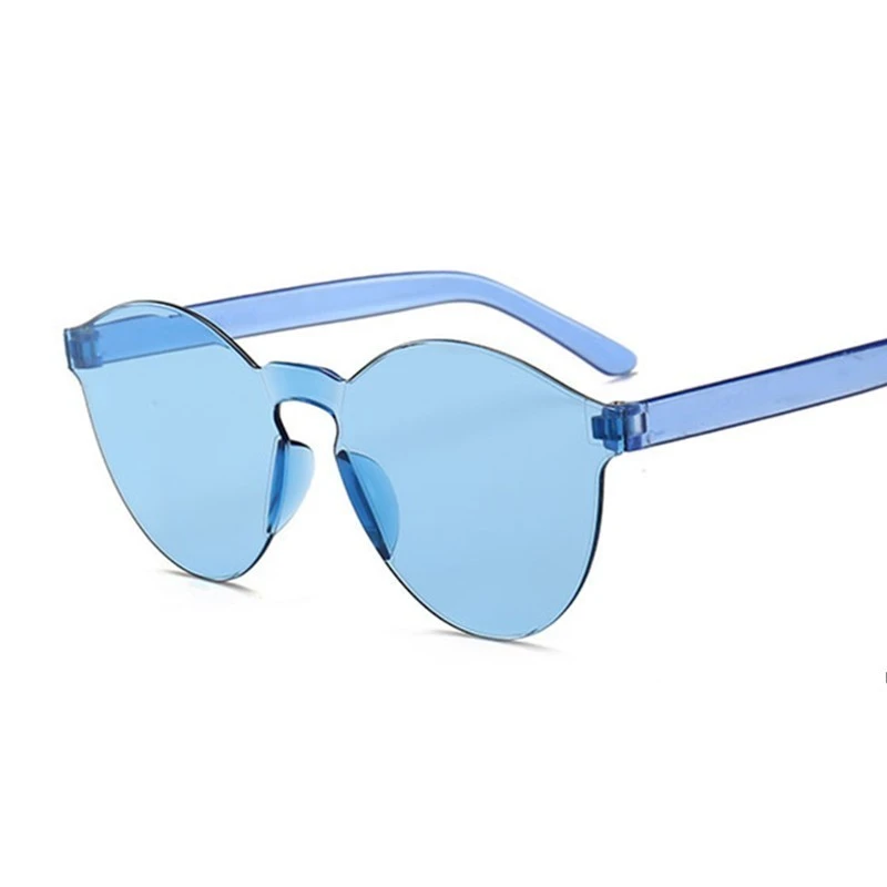 Summer Round Sunglasses Women Brand Designer Transparent Shades Blue Sun Glasses Cool Color UV400 Oculos De Sol Gafas