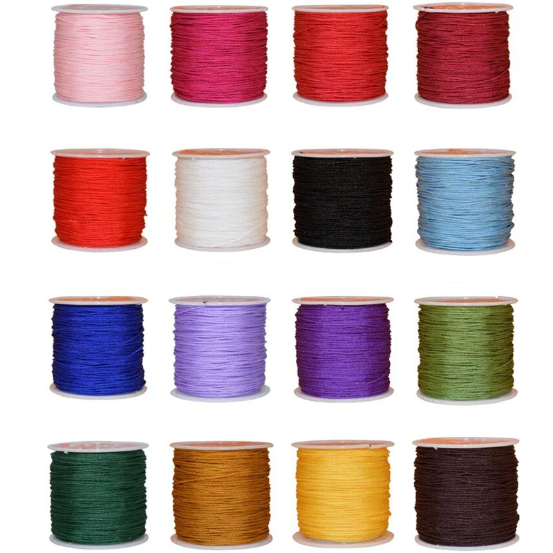 1 Roll 45M x 0.8mm Nylon Chinese Knot String for Macrame Necklace Bracelet Braided Cord Tassels Beaded Thread String Silk Wire