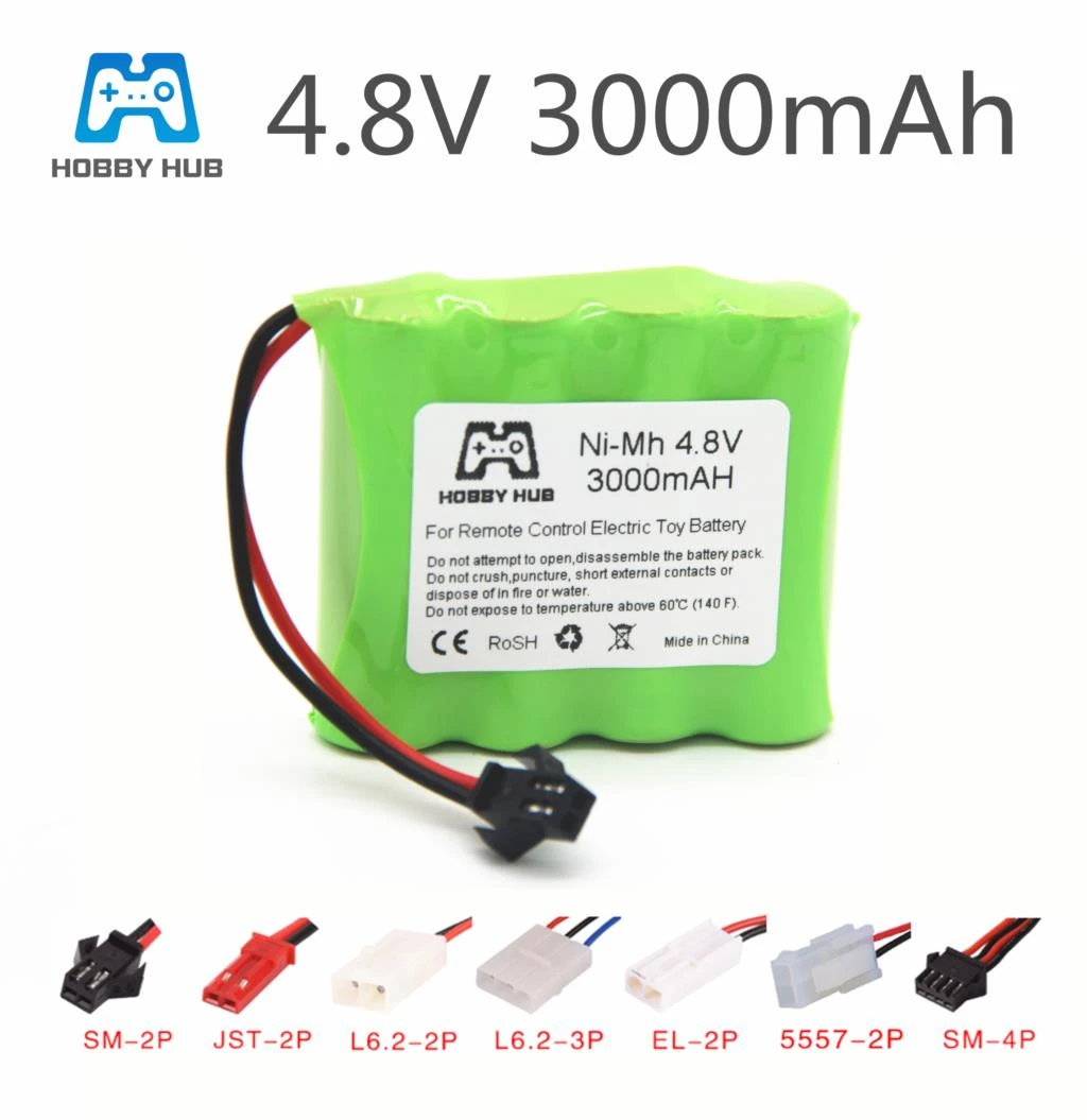 4.8v rechargeable battery For Tanks robots 3000mah Ni-MH battery nimh aa 4.8V pack 3000mah batteries for RC cars 4.8v RC boat