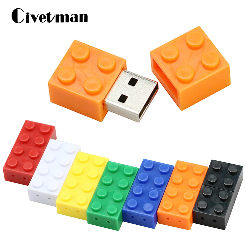 Toy Brick Flash Drive 256GB 128GB USB Flash Drive 64GB Plastic Building Block Pendrive 32GB 16GB 8GB 4GB Pen Drive Cle USB Stick