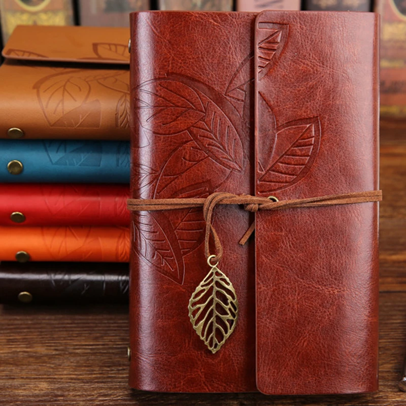 Vintage Travelers Notebook Diary Notepad PU Leather Spiral Literature Note Book Paper Journal Planners School Stationery Gift