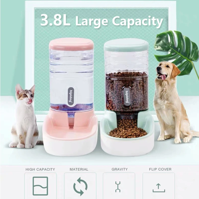 3.8L Pet Cat Automatic Feeders Large Capacity Cat Water Fountain Plastic Dog Water Bottle Feeding Bowls Water Dispenser For Cats
