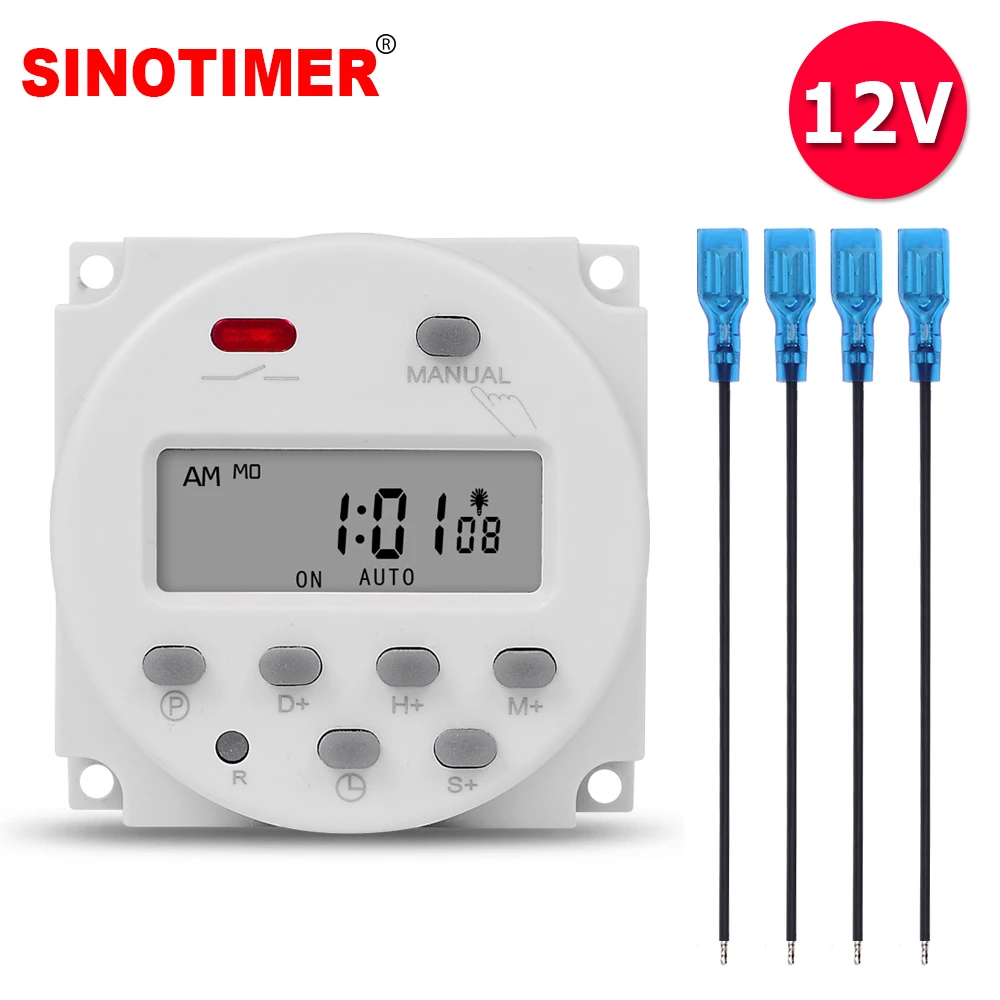 1 Second Interval 12V Digital LCD Timer Switch 7 Days Weekly Programmable Time Relay Programmer CN101S