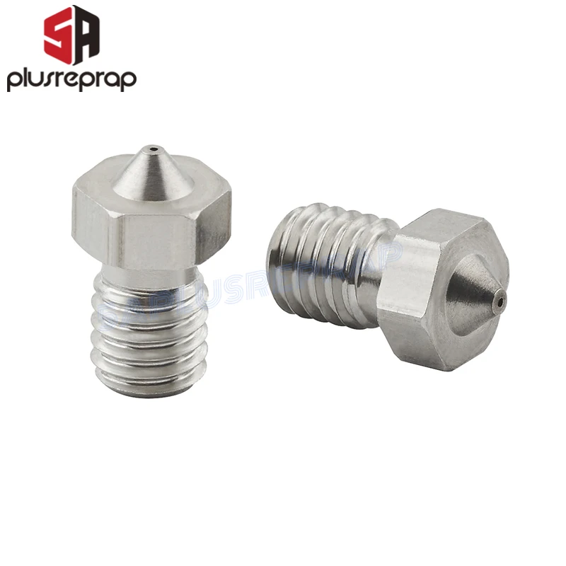 5pcs/lot V5 V6 Stainless Steel Nozzle 0.3mm 0.4mm 0.5mm Threaded M6 for 3D Printers Parts 1.75mm Filament