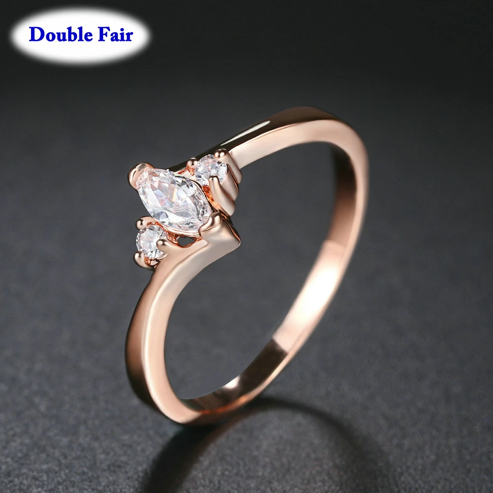 Rose Gold High-grade And Refined Single Ring For Women Wedding Party CZ Stone Fashion Jewelry Rings DWR797M