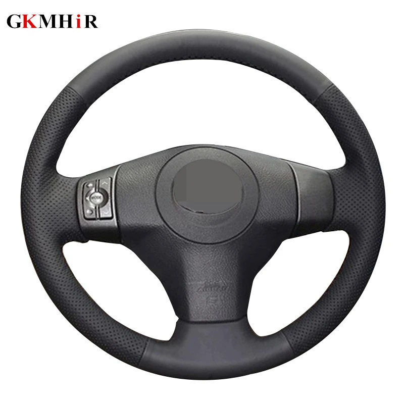 DIY Hand-stitched Black Artificial Leather Steering Wheel Cover for Toyota Yaris Vios RAV4 2006-2009 Scion XB 2008