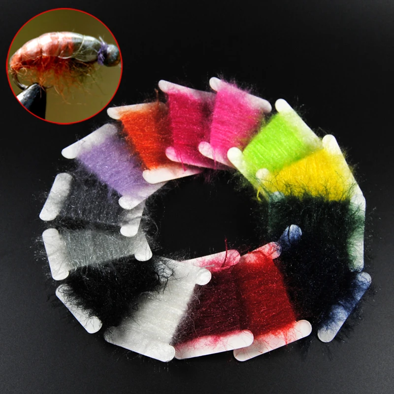 Bimoo 5 Meters / Card Sparkle Fly Tying Dubbing Line Yarn Scud Sand Worm Flies Fly Tying Material For Nymph Fly Body Thread