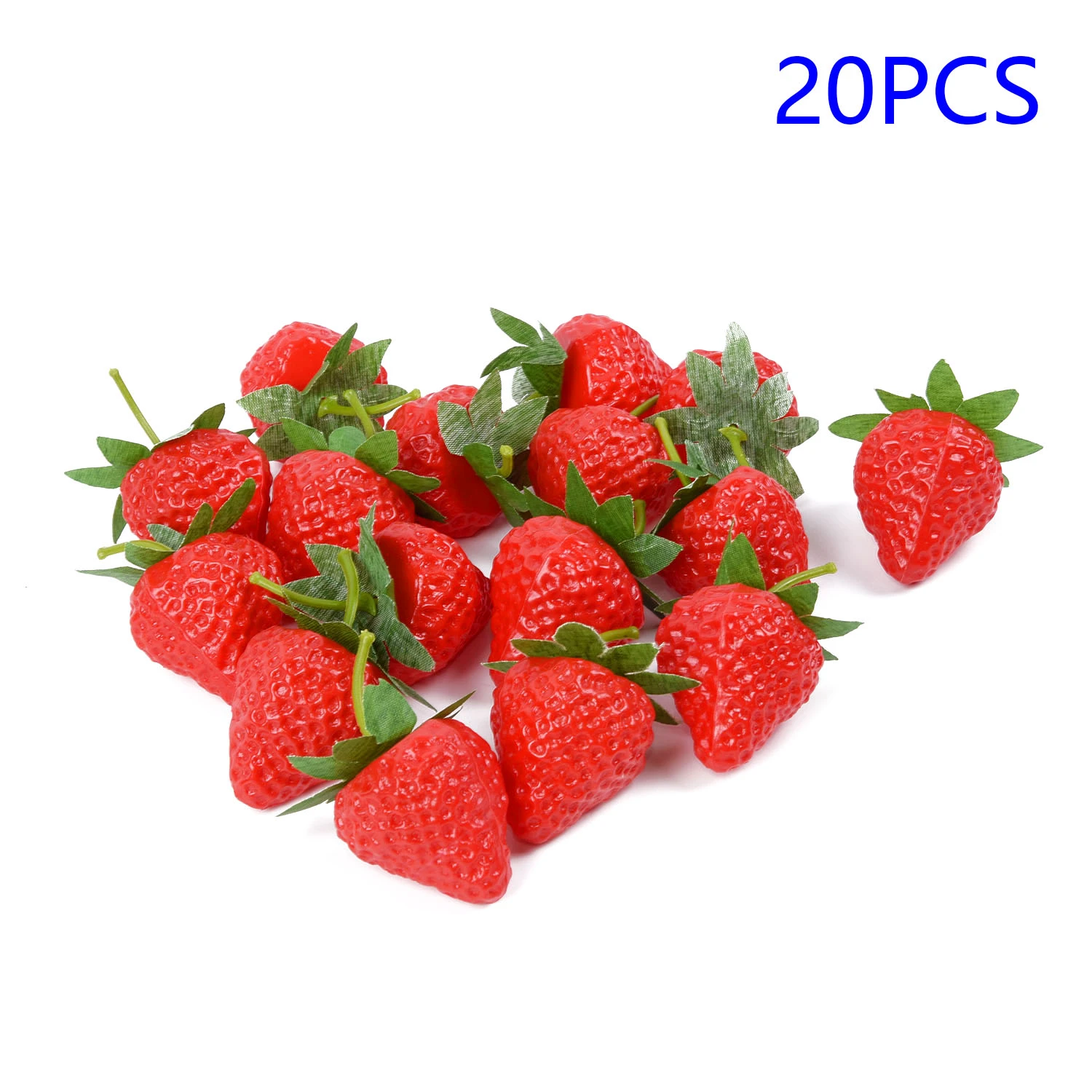 10/20Pcs Artificial Strawberry DIY Artificial Fruits Kindergarten Plastic Fake Fruit For Christmas Home Wedding Decoration