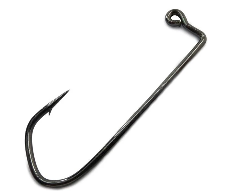 100pcs 7150 Jig Fishing Hooks Barbed Black Hook High Carbon Steel Barbarian 90 Degree Fishhook Size 1# to 10/0#