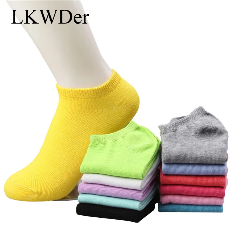 10pcs=5pairs/lot Women Cotton Socks Summer Autumn Cute Candy Color Boat Socks Ankle Socks Women's Thin Sock Slippers Girls Meias