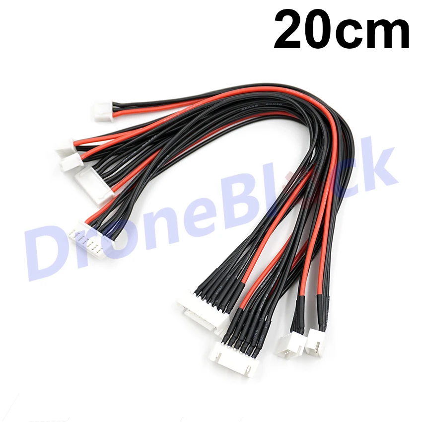 5Pcs LiPo Battery charging Extended line/Wire/Connector 22AWG 200mm JST-XH Balancer Silicone cable 2S 3S 4S 5S 6S 7S 8S