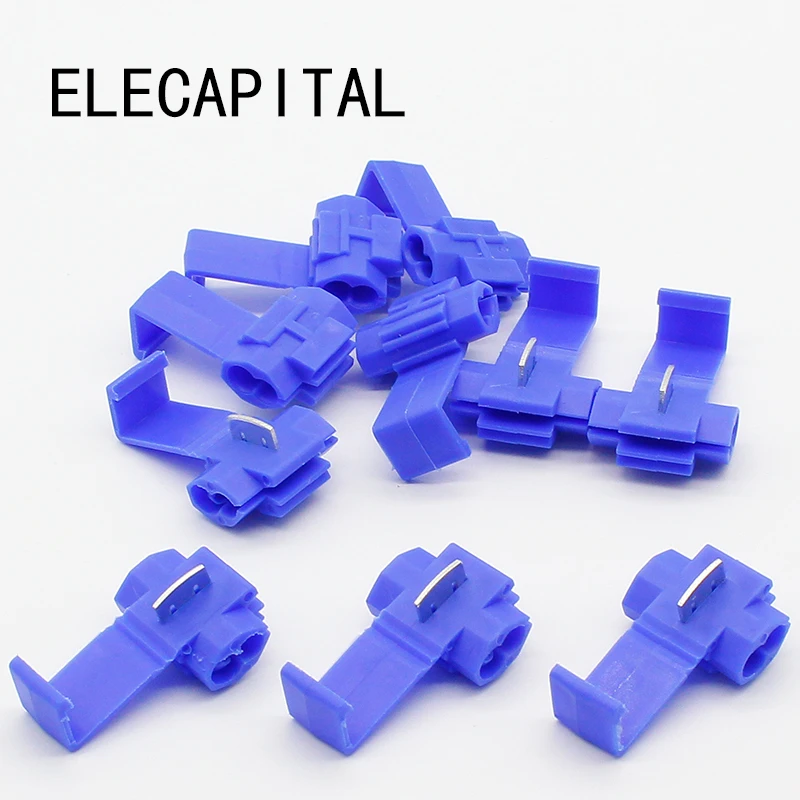 50PCS Blue Scotch Lock Wire Electrical Cable Connectors Quick Splice Terminals Crimp