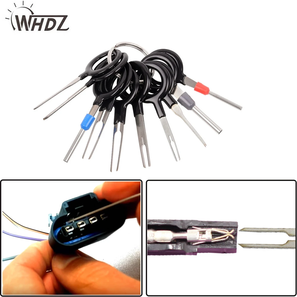 WHDZ 11Pcs/set  Terminal Removal Tools Car Electrical Wiring Crimp Connector Pin Extractor Kit for Car Plug Repair Tool