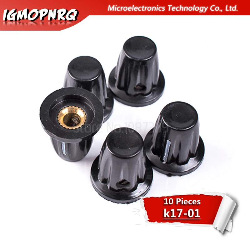 10pcs Bakelite potentiometer knob K17-01 WXD3-13-2W WH3-13 WH3-12 knob WH5 15*17MM hole dia 4MM