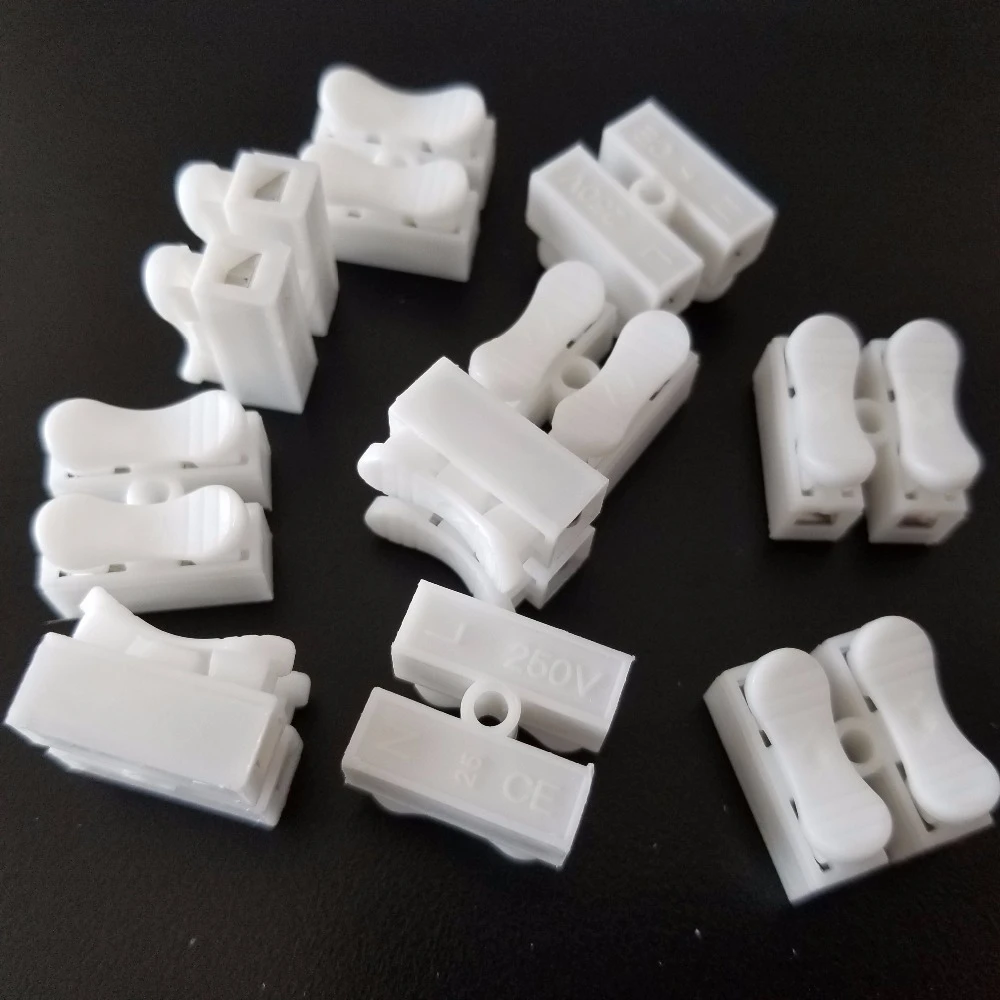 10pcs/bag G7 White Color Model CH-2 Wire Connector Voltage 250V Wiring Terminal Block Free Russia Shipping