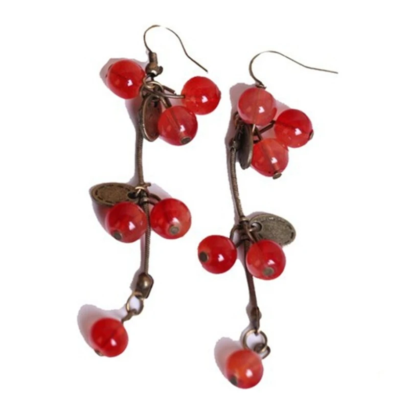 Fashion Jewelry For Women Korean Pop Red Cherry Cute Earring Wholesale Simple And Elegant Earring